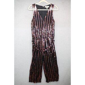 Michael Kors Allover Sequins Jumpsuit-Size Small-Pockets-Evening-Party-Belted